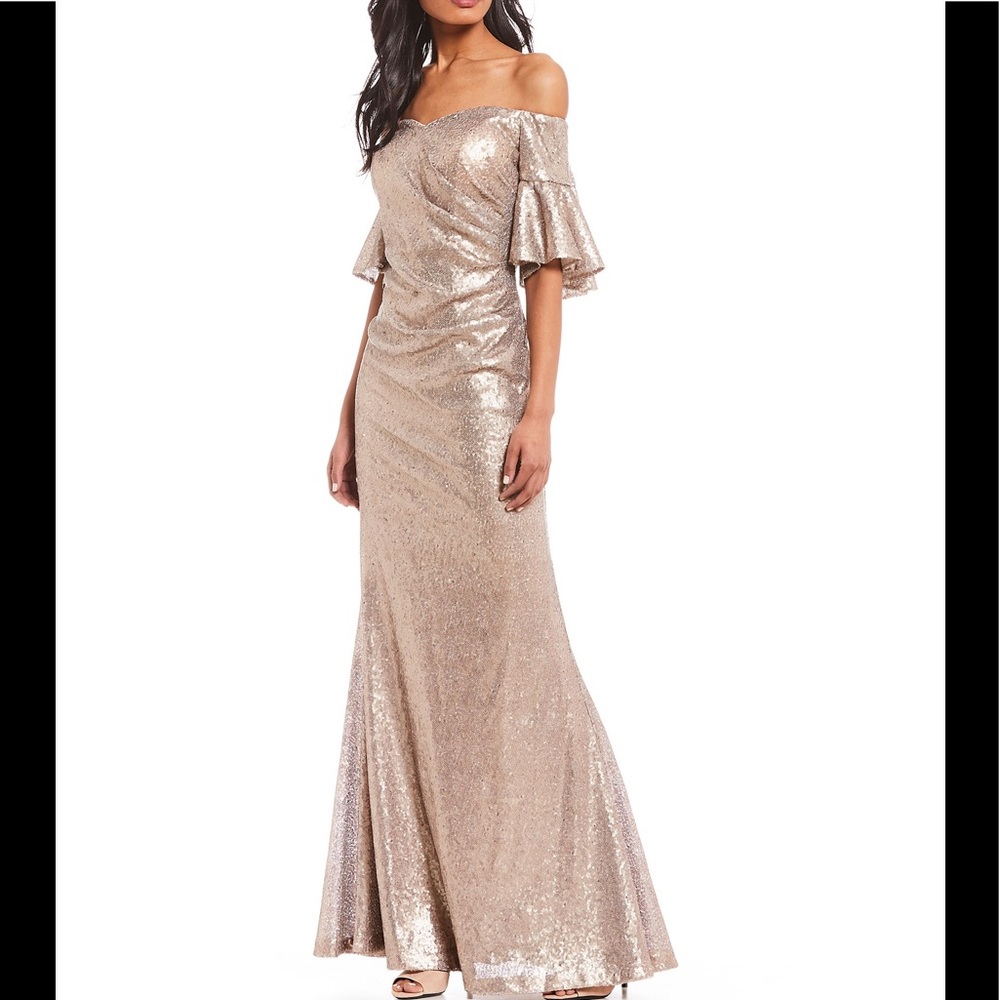 Calvin Klein Gold Sequin Gown